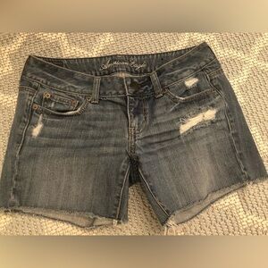 American Eagle Outfitters Distressed Blue Jean Bermuda Shorts